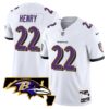 Men’s Ravens Maryland Patch Vapor Limited Jersey – All Stitched – White – Derrick Henry