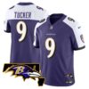 Men’s Ravens Maryland Patch Vapor Limited Jersey – All Stitched – Purple Alternate – Justin Tucker