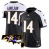 Men’s Ravens Maryland Patch Vapor Limited Jersey – All Stitched – Black Alternate – Kyle Hamilton