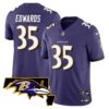 Men’s Ravens Maryland Patch Vapor Limited Jersey – All Stitched – Purple – Gus Edwards