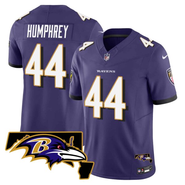 Men’s Ravens Maryland Patch Vapor Limited Jersey – All Stitched – Purple – Marlon Humphrey