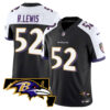 Men’s Ravens Maryland Patch Vapor Limited Jersey – All Stitched – Black Alternate – Ray Lewis