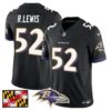 Baltimore Ravens 2024 Maryland Flag Vapor Limited Jersey – All Stitched – Black – Ray Lewis Jersey