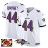 Baltimore Ravens 2024 Maryland Flag Vapor Limited Jersey – All Stitched – White – Marlon Humphrey Jersey