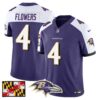 Baltimore Ravens 2024 Maryland Flag Vapor Limited Jersey – All Stitched – Purple Alternate – Zay Flowers Jersey