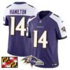 Baltimore Ravens 2024 Maryland Flag Vapor Limited Jersey – All Stitched – Purple Alternate – Kyle Hamilton Jersey