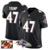 Baltimore Ravens 2024 Maryland Flag Vapor Limited Jersey – All Stitched – Black – Donald Trump Jersey