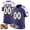 Baltimore Ravens 2024 Maryland Flag Vapor Limited Custom Jersey – All Stitched – Purple Alternate Jersey