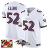 Baltimore Ravens 2024 Maryland Flag Vapor Limited Jersey – All Stitched – White – Ray Lewis Jersey