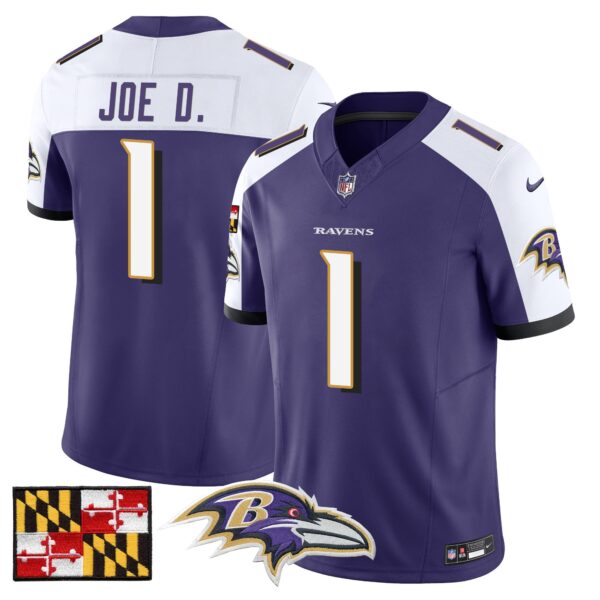 Baltimore Ravens 2024 Maryland Flag Vapor Limited Jersey – All Stitched – Purple Alternate – Joe D Jersey
