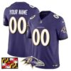 Baltimore Ravens 2024 Maryland Flag Vapor Limited Custom Jersey – All Stitched – Purple Jersey