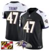 Baltimore Ravens 2024 Maryland Flag Vapor Limited Jersey – All Stitched – Black Alternate – Donald Trump Jersey