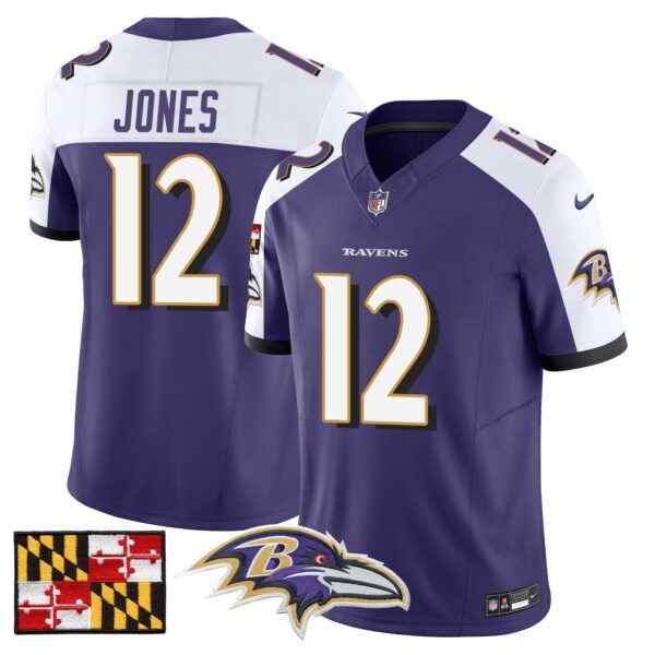 Baltimore Ravens 2024 Maryland Flag Vapor Limited Jersey – All Stitched – Purple Alternate – Jacoby Jones Jersey