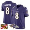 Baltimore Ravens 2024 Maryland Flag Vapor Limited Jersey – All Stitched – Purple – Lamar Jackson Jersey