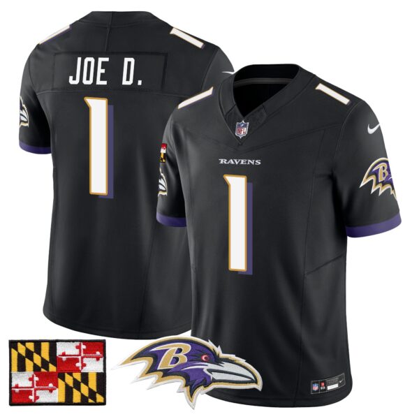 Baltimore Ravens 2024 Maryland Flag Vapor Limited Jersey – All Stitched – Black – Joe D Jersey
