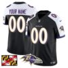 Baltimore Ravens 2024 Maryland Flag Vapor Limited Custom Jersey – All Stitched – Black Alternate Jersey