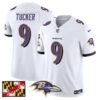 Baltimore Ravens 2024 Maryland Flag Vapor Limited Jersey – All Stitched – White – Justin Tucker Jersey