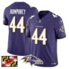Baltimore Ravens 2024 Maryland Flag Vapor Limited Jersey – All Stitched – Purple – Marlon Humphrey Jersey