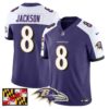 Baltimore Ravens 2024 Maryland Flag Vapor Limited Jersey – All Stitched – Purple Alternate – Lamar Jackson Jersey