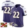 Baltimore Ravens 2024 Maryland Flag Vapor Limited Jersey – All Stitched – Purple Alternate – Derrick Henry Jersey