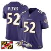 Baltimore Ravens 2024 Maryland Flag Vapor Limited Jersey – All Stitched – Purple – Ray Lewis Jersey