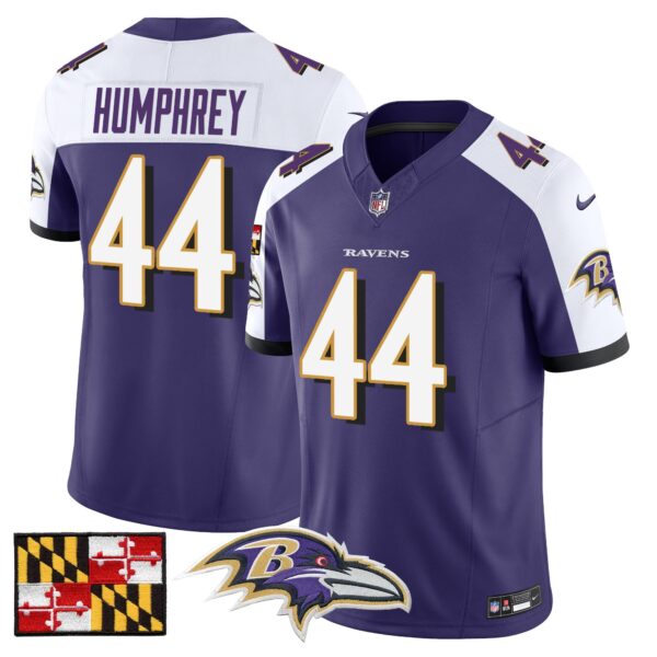 Baltimore Ravens 2024 Maryland Flag Vapor Limited Jersey – All Stitched – Purple Alternate – Marlon Humphrey Jersey