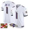 Baltimore Ravens 2024 Maryland Flag Vapor Limited Jersey – All Stitched – White – Joe D Jersey