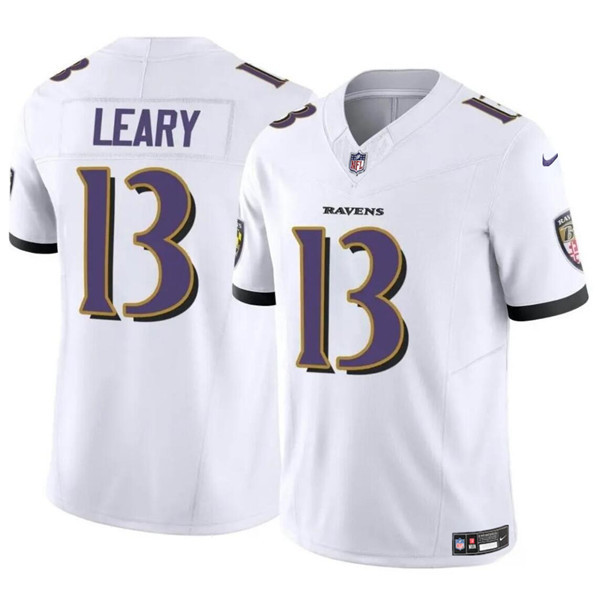 Men’s Baltimore Ravens #13 Devin Leary White 2023 F.U.S.E. Vapor Limited Football Jersey