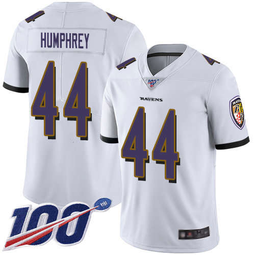 Nike Ravens #44 Marlon Humphrey White Men’s Stitched NFL 100th Season Vapor Limited Jersey