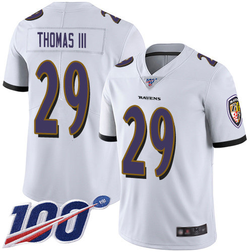 Nike Ravens #29 Earl Thomas III White Men’s Stitched NFL 100th Season Vapor Limited Jersey