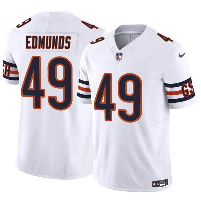 Chicago Bears #49 Tremaine Edmunds White 2023 FUSE Vapor Stitched Football Jersey