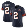 Chicago Bears #2 DJ Moore Navy 2023 FUSE Throwback Limited Football Stitched Game Jersey