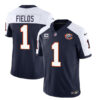 Chicago Bears #1 Justin Fields Navy White 2023 FUSE With 1-Star C Patchthrowback Limited Football Stitched Game Jersey