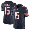 Chicago Bears #15 Rome Odunze Navy 2024 With Draft Patch FUSE Vapor Stitched Jersey