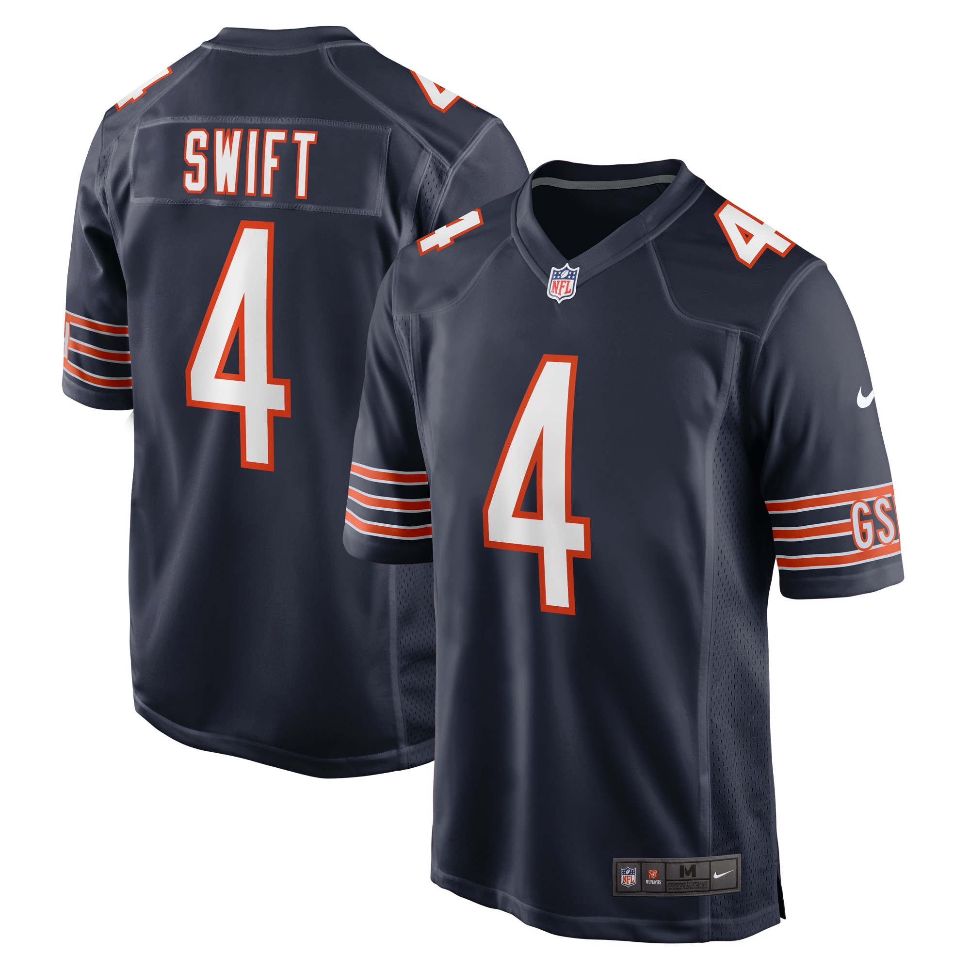 Dandre Swift Chicago Bears Nike Game Jersey Navy