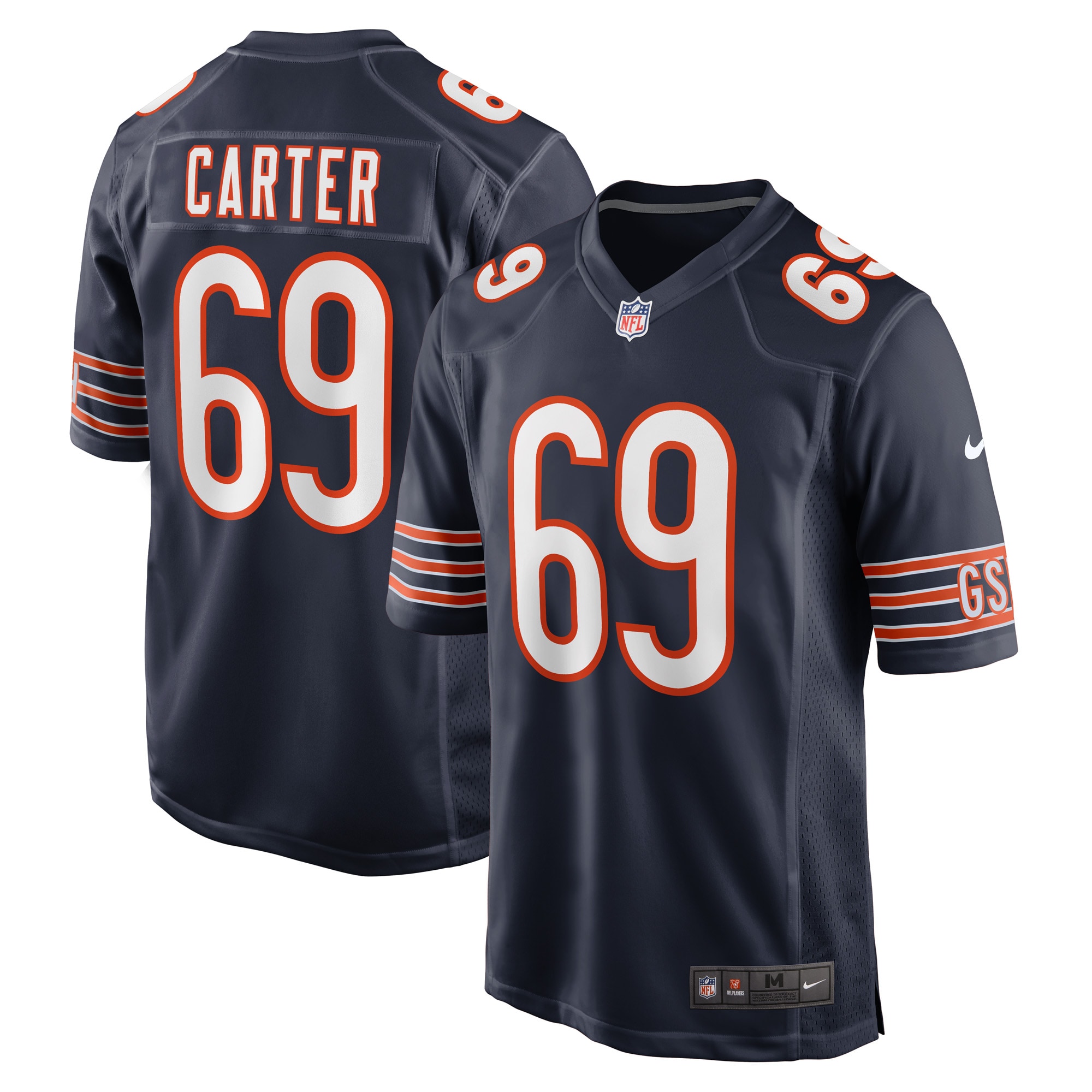 Jatyre Carter Chicago Bears Nike Game Player Jersey Navy