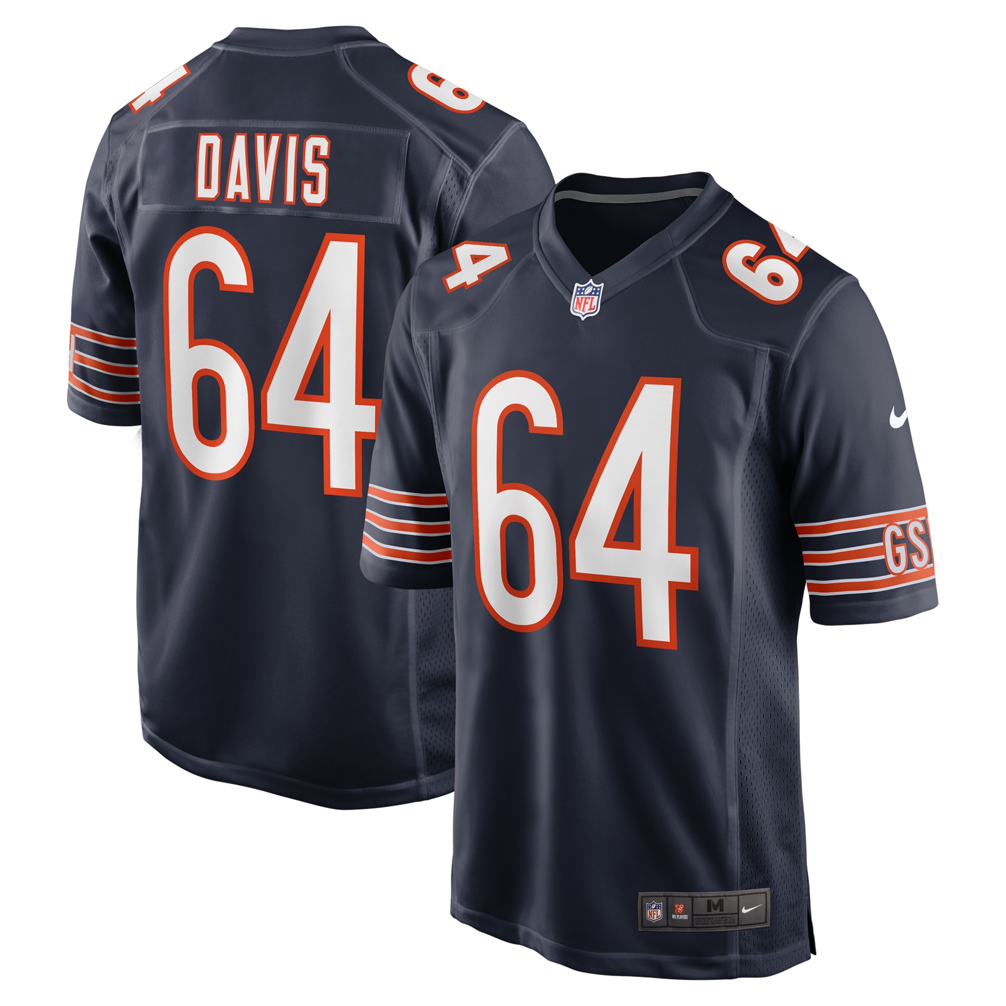 Nate Davis Chicago Bears Nike Game Jersey Navy