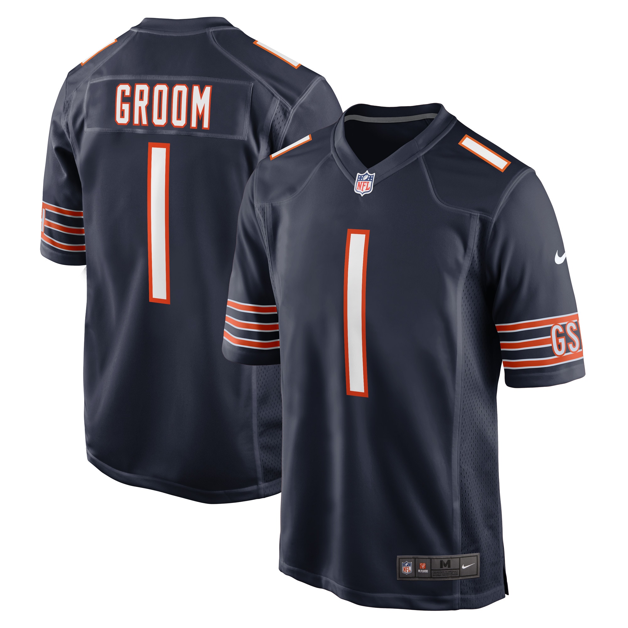 Number 1 Groom Chicago Bears Nike Game Jersey Navy