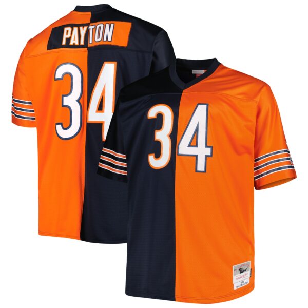 Walter Payton Chicago Bears Mitchell Ness Big Tall Split Legacy Retired Player Replica Jersey Navy Orange