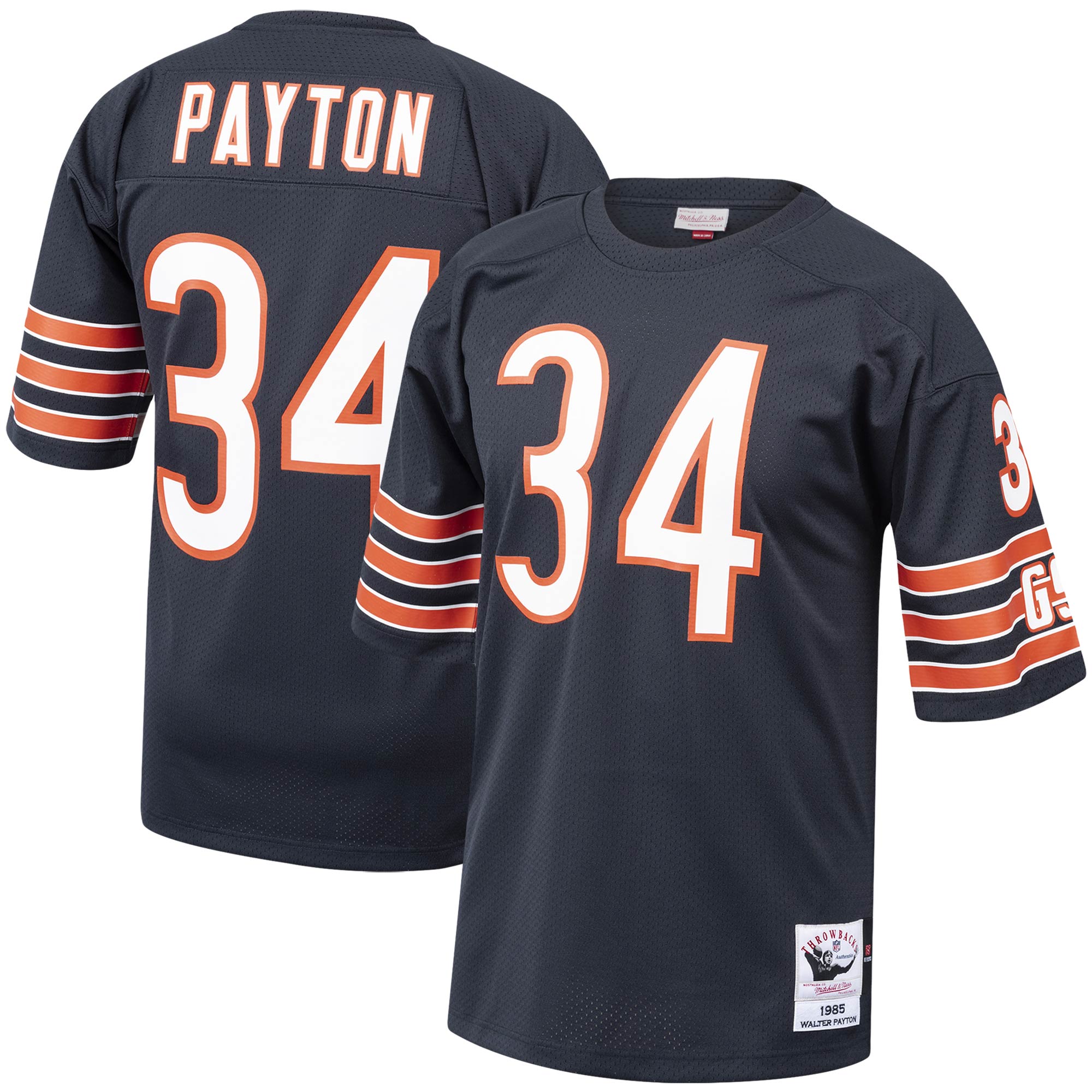 Walter Payton Chicago Bears 1985 Mitchell Ness Authentic Throwback Retired Player Jersey Navy