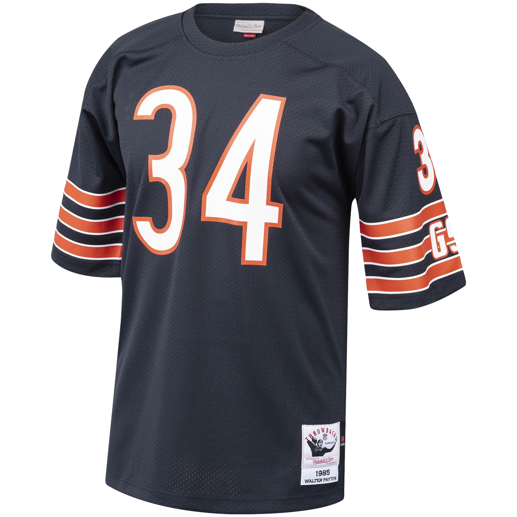 Walter Payton Chicago Bears 1985 Mitchell Ness Authentic Throwback Retired Player Jersey Navy - Image 2