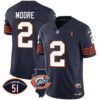 Men’s Bears Throwback Illinois Patch Vapor Jersey – All Stitched – Navy – D.J. Moore