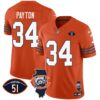 Men’s Bears Throwback Illinois Patch Vapor Jersey – All Stitched – Orange – Walter Payton