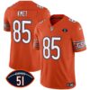 Men’s Bears Dick Butkus Patch GSH Vapor Jersey – All Stitched – Orange – Cole Kmet