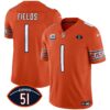 Men’s Bears Dick Butkus Patch GSH Vapor Jersey – All Stitched – Orange – Justin Fields