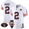 Men’s Bears Throwback Illinois Patch Vapor Jersey – All Stitched – White – D.J. Moore