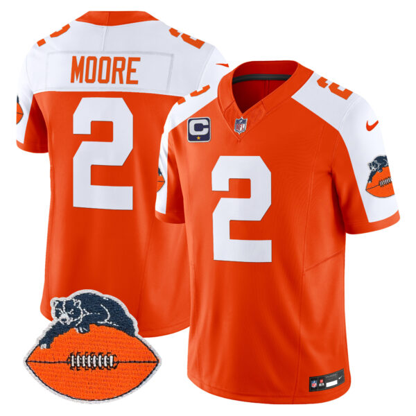 Men’s Chicago Bears Throwback Vapor Limited Jersey – All Stitched – Orange Alternate – D.J. Moore