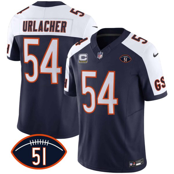Men’s Bears Dick Butkus Patch GSH Vapor Jersey – All Stitched – Alternate – Brian Urlacher