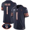 Men’s Bears Dick Butkus Patch GSH Vapor Jersey – All Stitched – Navy – Justin Fields