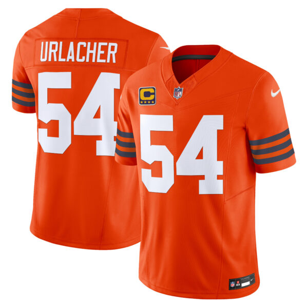 Men’s Chicago Bears Throwback Vapor Limited Jersey – All Stitched – Orange – Brian Urlacher